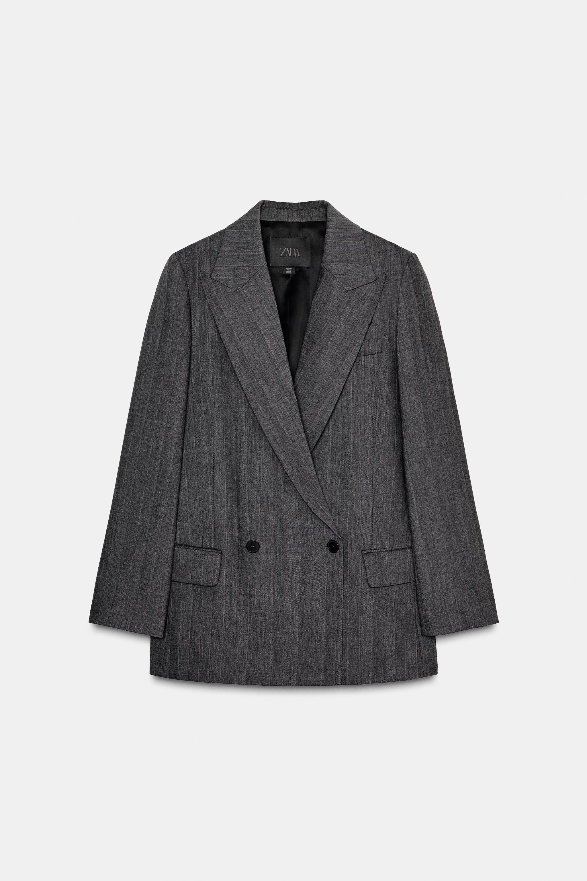 PINSTRIPE WOOL BLEND BLAZER ZW COLLECTION